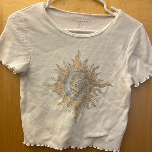AEO White Sun Crop Top